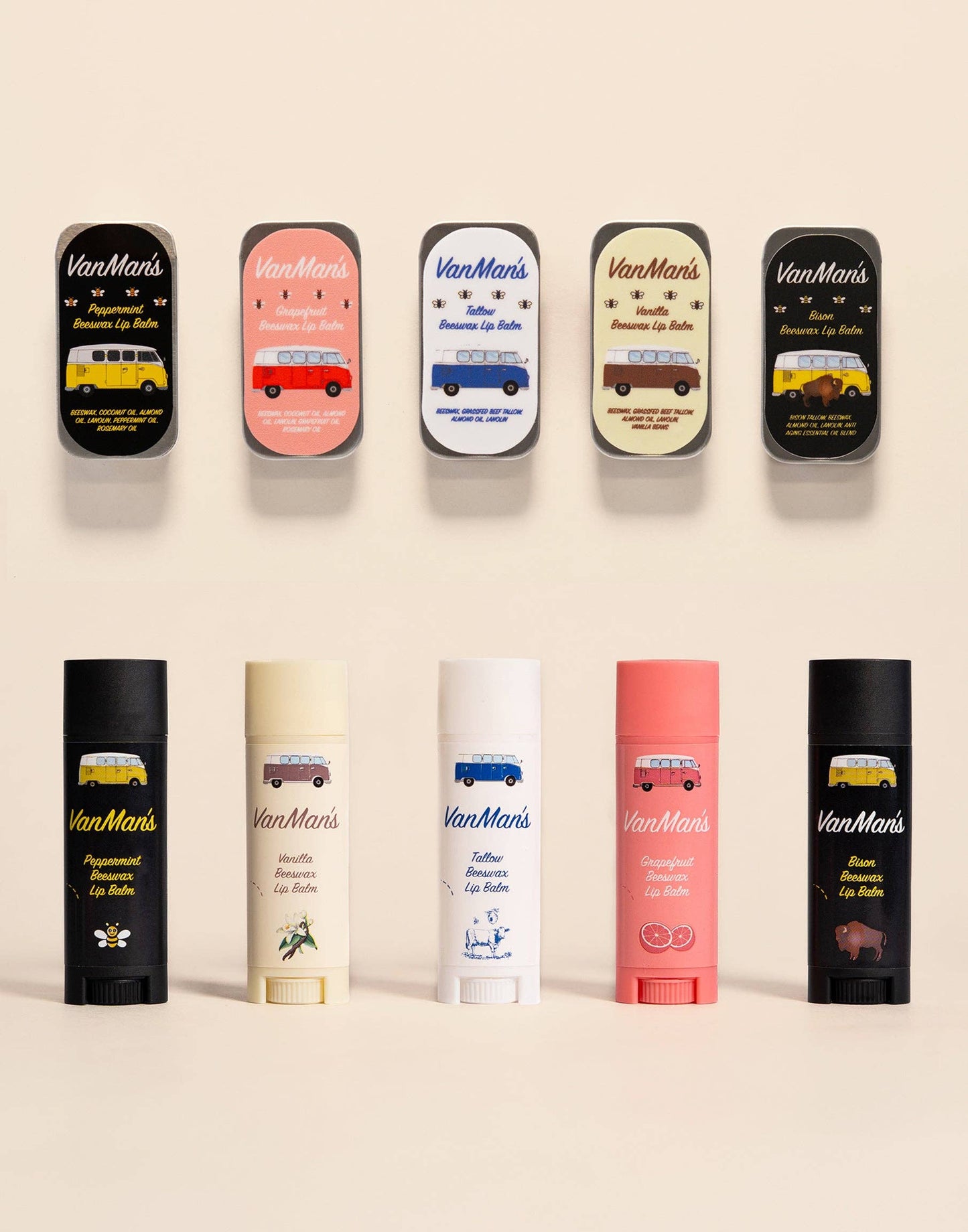 VanMan's Beeswax Lip Balm (Copy): Aluminum Tin / Peppermint