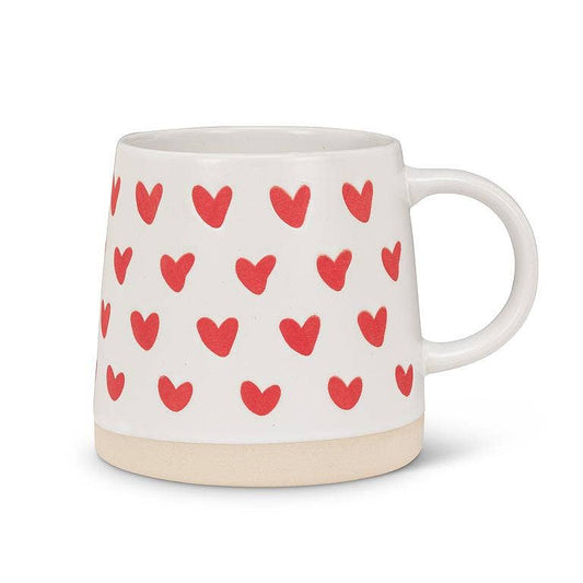 Wide Base Mug with Hearts-3.5"H(14oz)