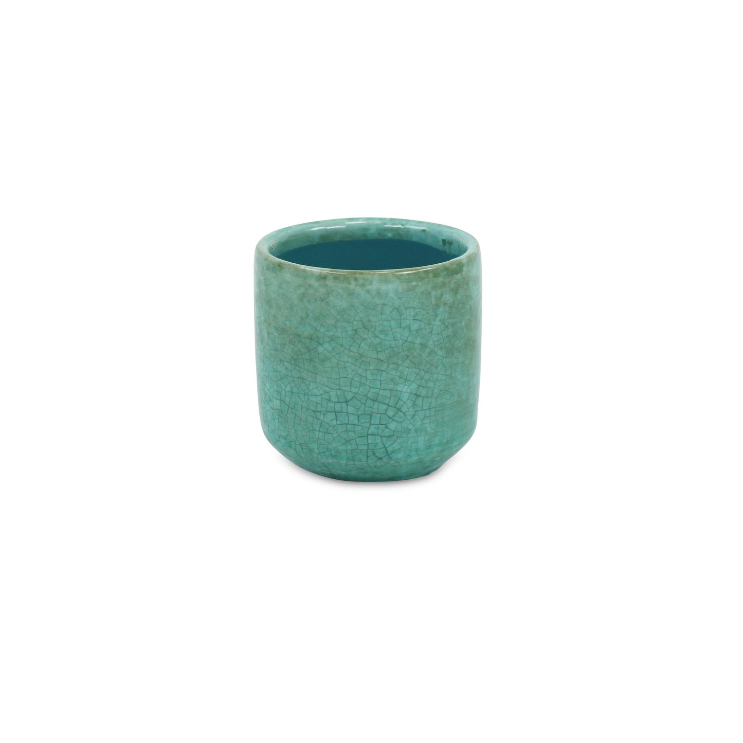 Lavina Mosaic Pattern Green Ceramic Pot: Medium