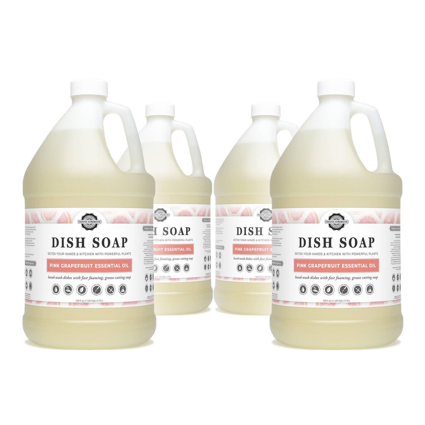 Dish Soap | Sulfate Free - Soft on Skin | Powerful Cleaner: Hypoallergenic (Unscented) / Gallon Glass Jug