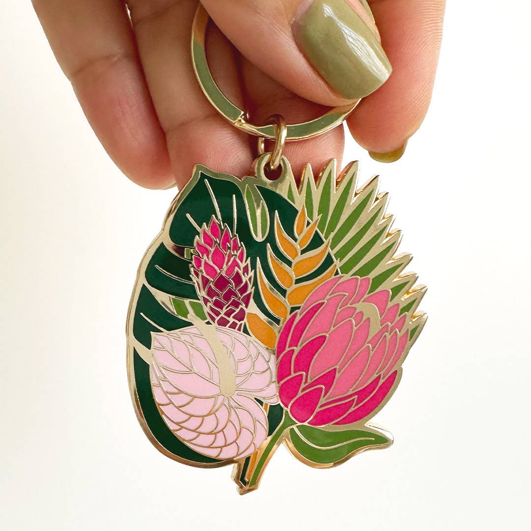 Celeste Tropical Bouquet Flower Keychain | Gift for Mom