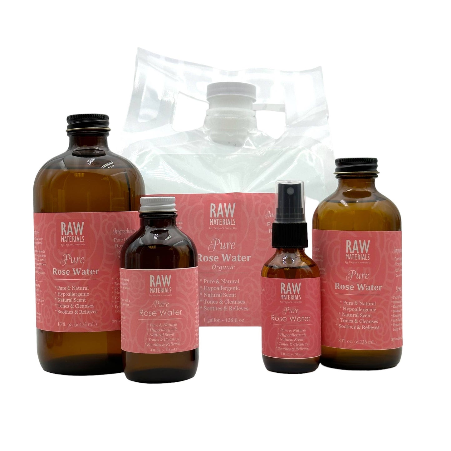 RAW Materials - 100% Pure ORGANIC Rose Water -Bulk refill