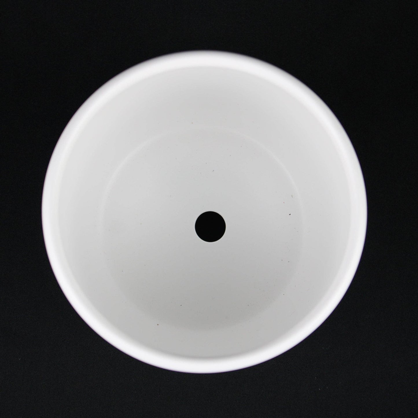 5.5 Inch White Stoneware Planter Pot with Vertical Line Texture