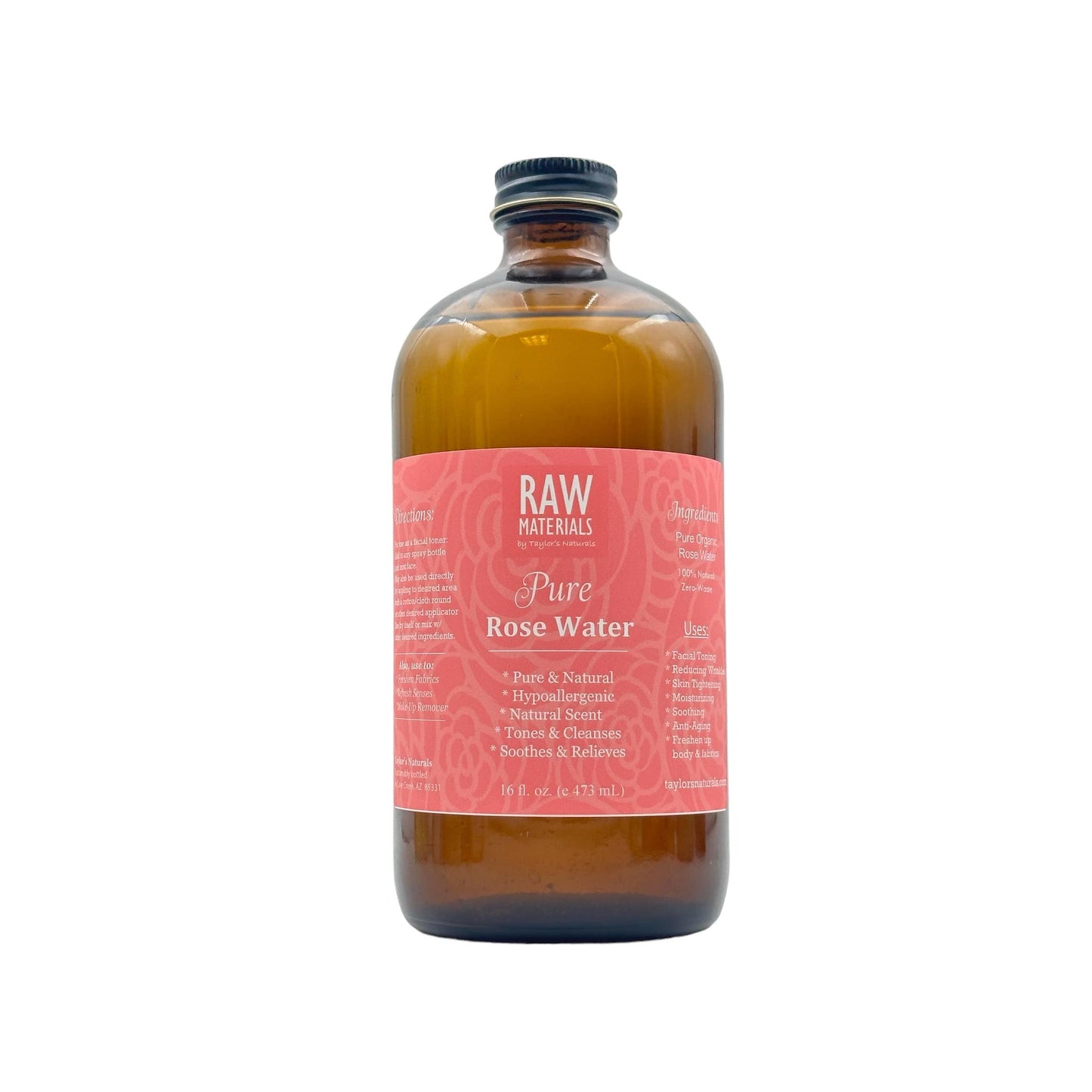 RAW Materials - 100% Pure ORGANIC Rose Water -Bulk refill
