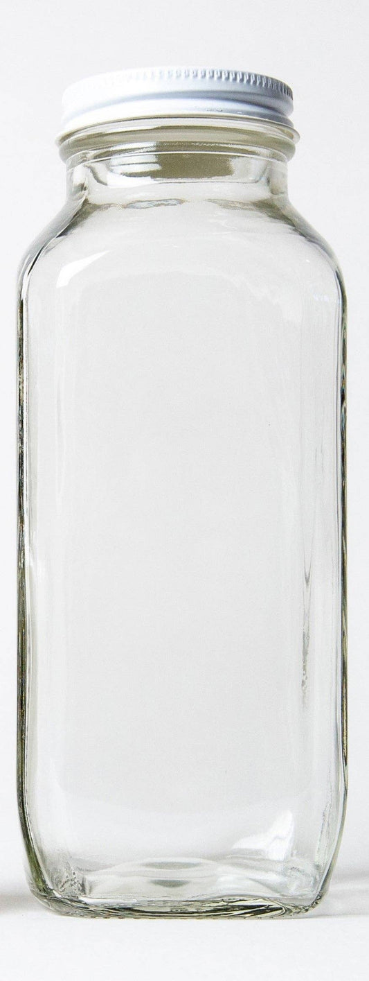 Bulk Empty Mouthwash Concentrate Containers: Bulk Empty 16oz Mixing Bottle + White cap with Canary Logo