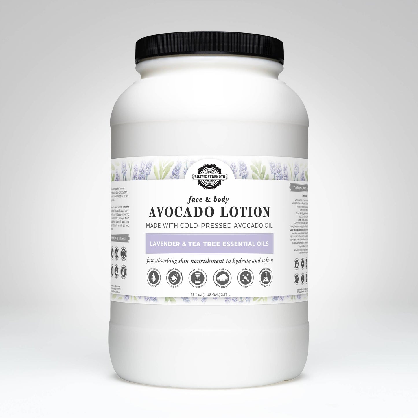 Avocado Lotion for Face and Body- Mild Formula, Paraben-Free: Rosemary Mint / refill bulk
