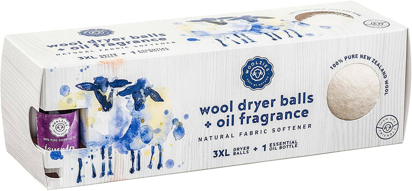 Wool Dryer Balls Set Of 3 + 1 Essential Oil: Light Pink / Citrus Clean