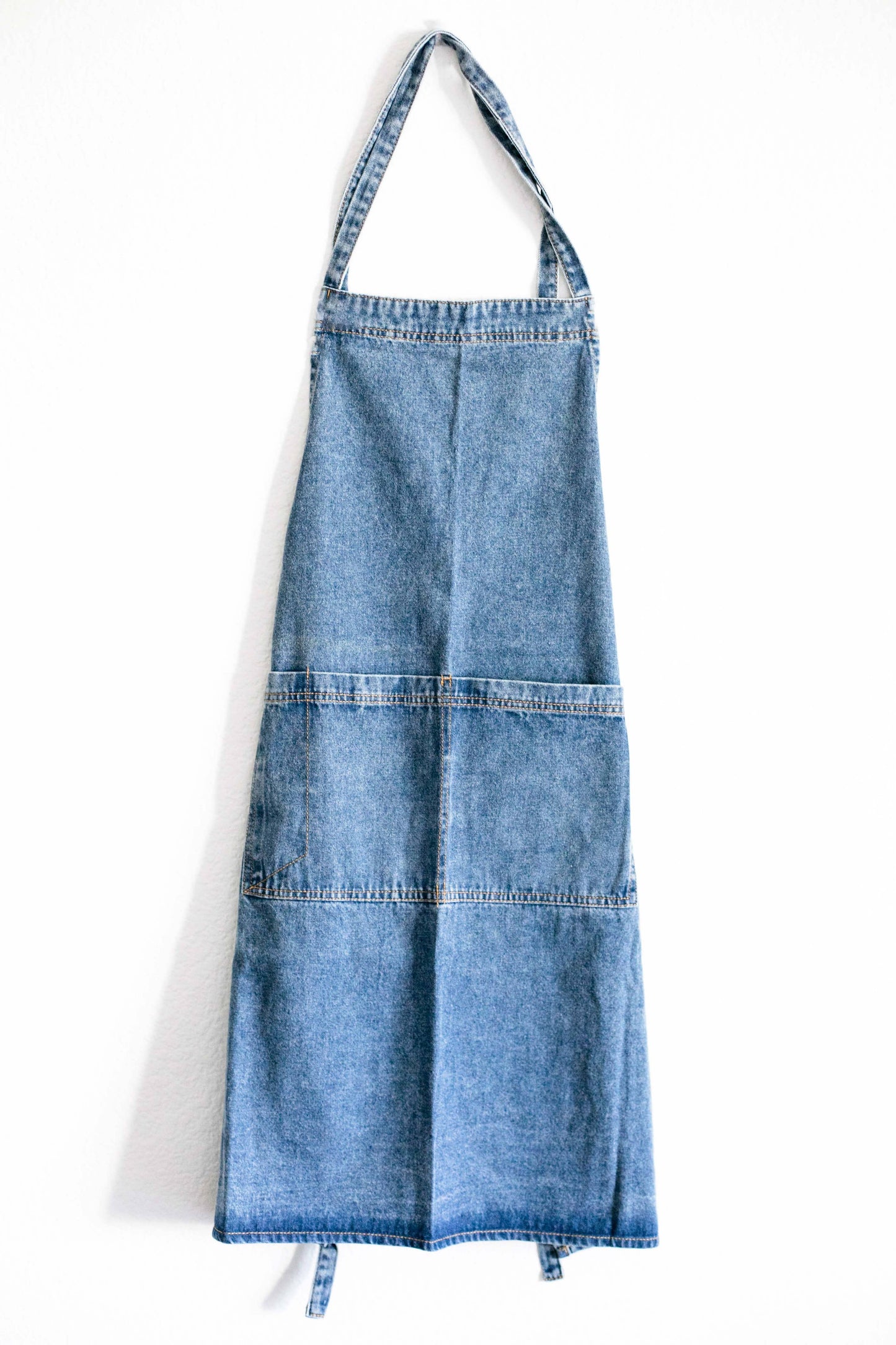 Washed Denim Apron: Dark Blue