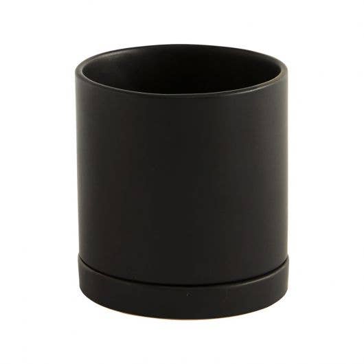 Romey Pot and Saucer: 4.75" Pot / Black