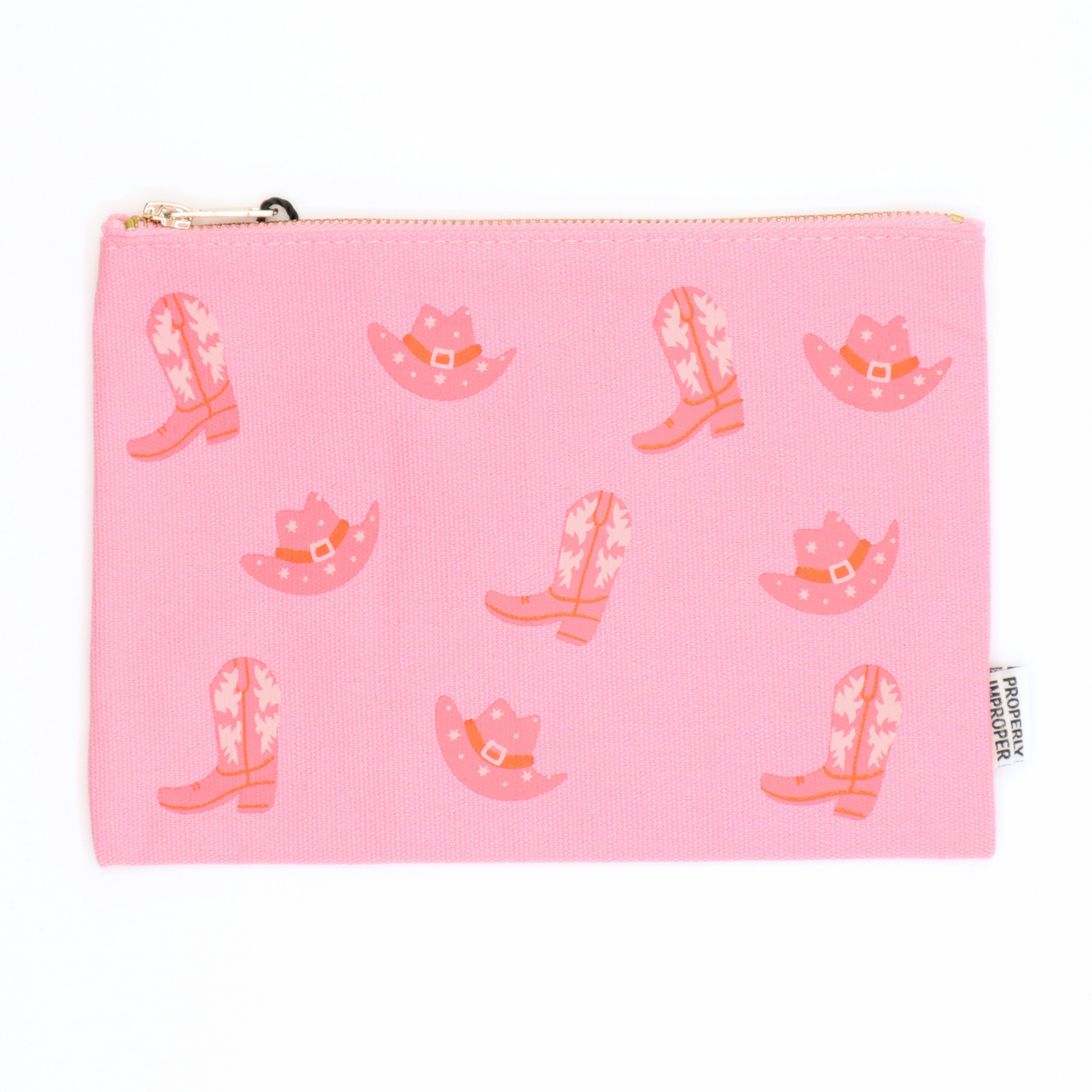 Cowgirl Boot and Hat Canvas Pouch