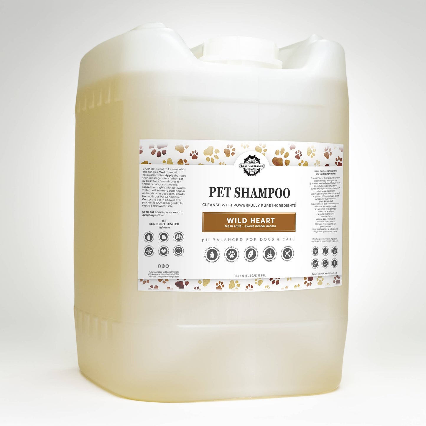 Pet Shampoo | Soothing + Deodorizing: Unscented | Hypoallergenic / Bulk Refill Gallon Glass Jug