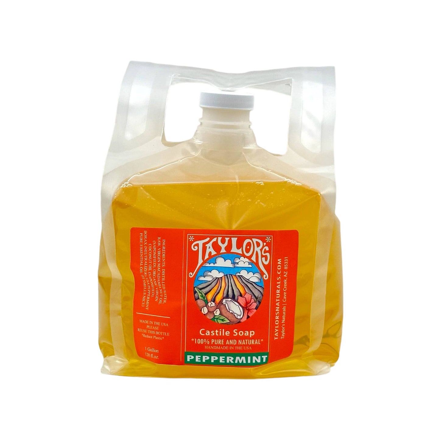 Liquid Castile Soap * ALL Purpose * All Natural - 1 Gallon: Orange refill bulk