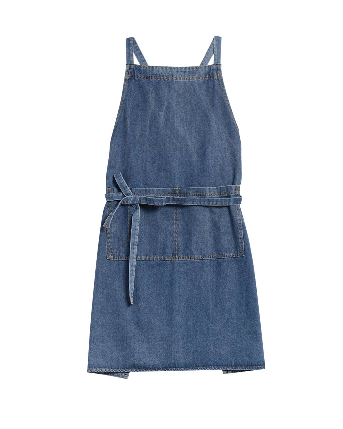 Washed Denim Apron: Dark Blue