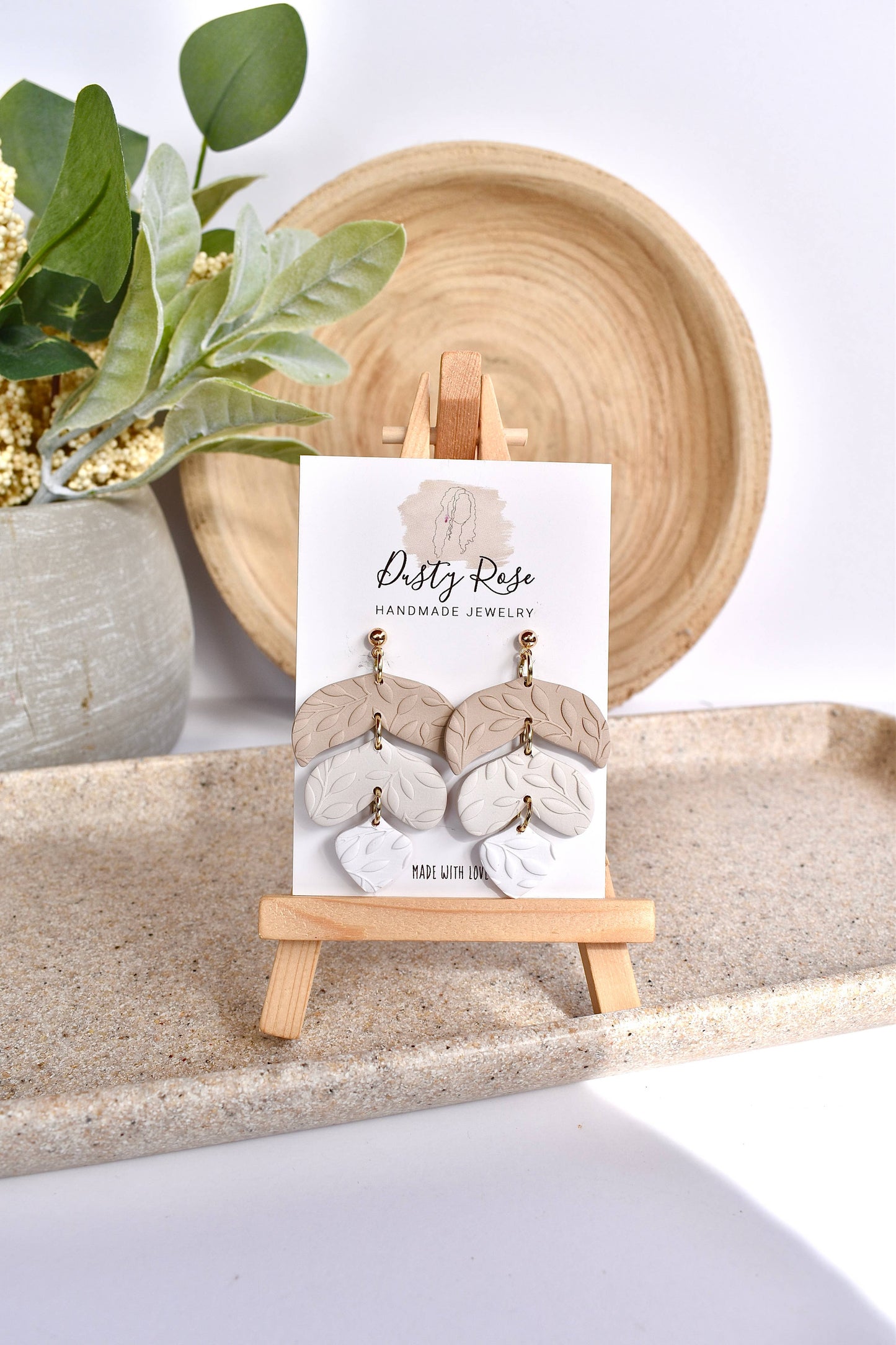 Ombre Leaf Patterned Dangles