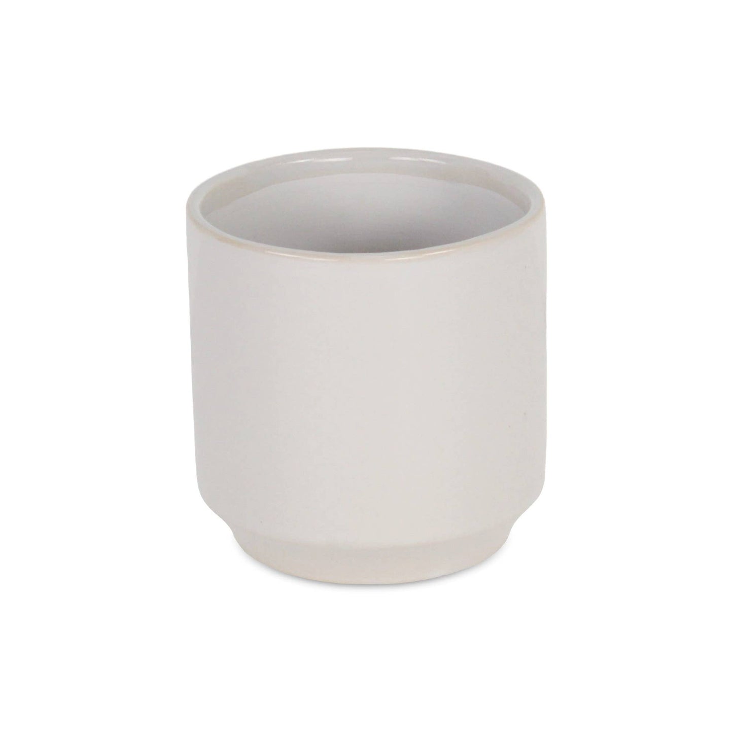 Elegora Straight Side Solid Color Ceramic Pot - Off White: X-Large
