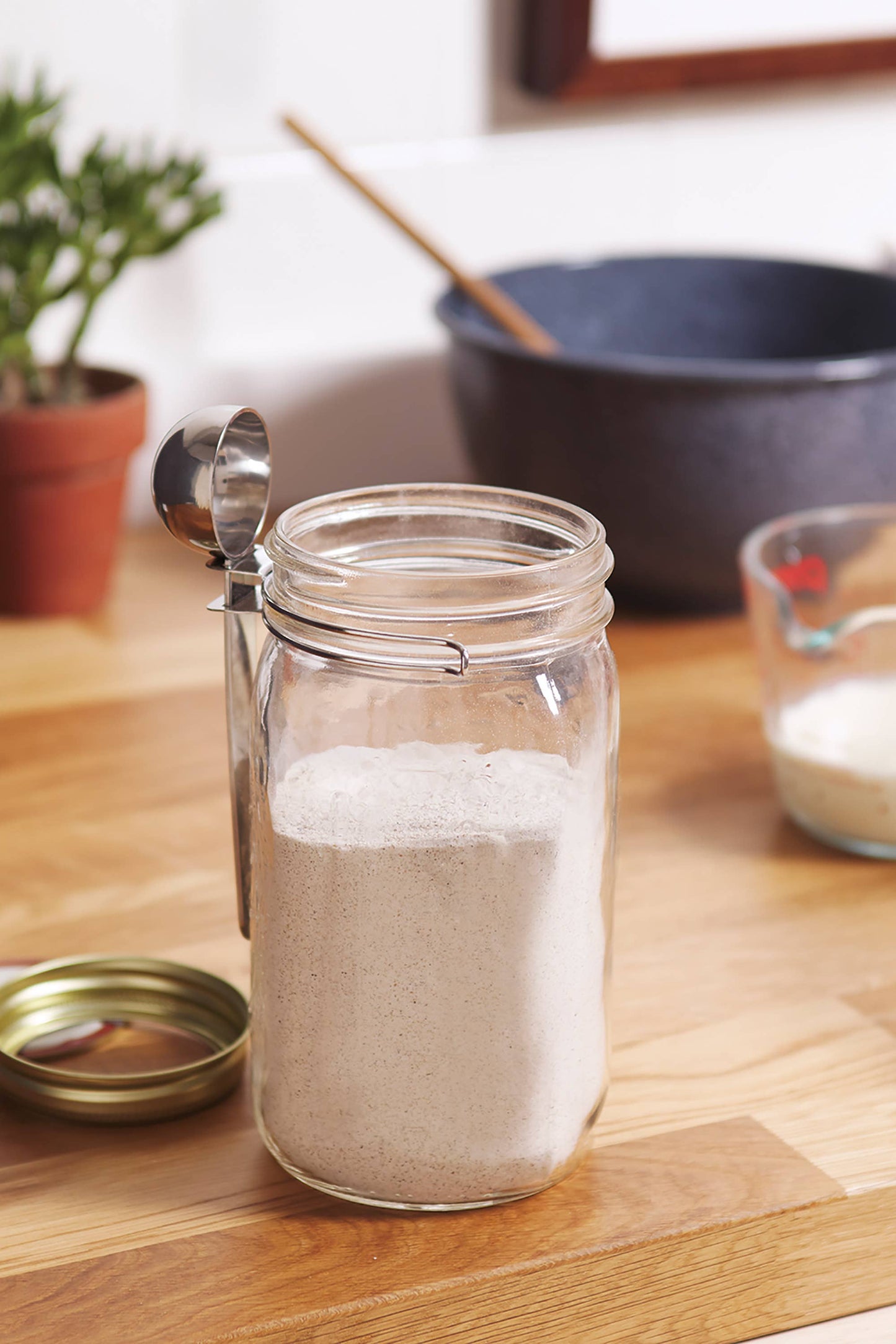 Jarware Coffee Scoop Wide Mouth Mason Jar, Stainless Steel