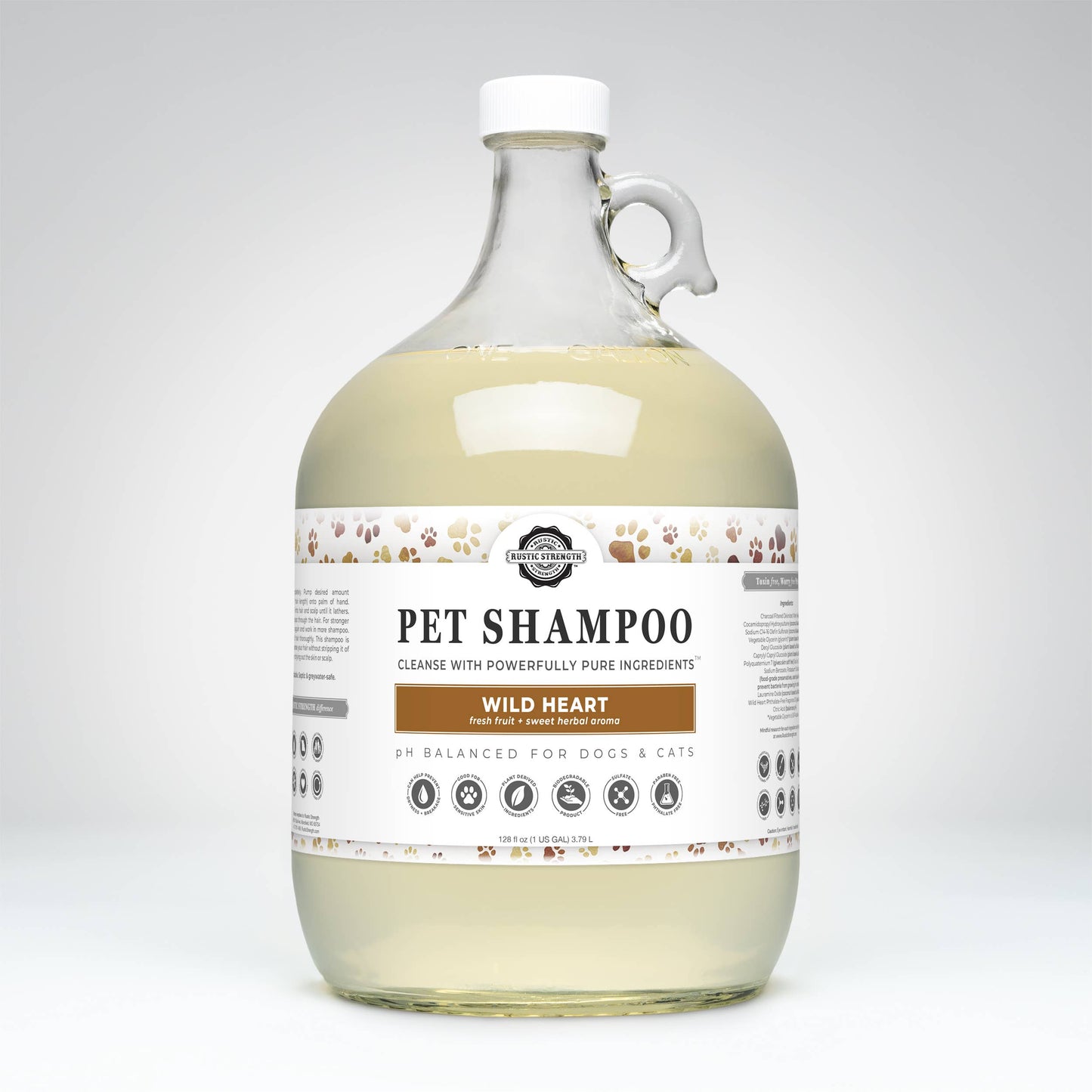 Pet Shampoo | Soothing + Deodorizing: Unscented | Hypoallergenic / Bulk Refill Gallon Glass Jug