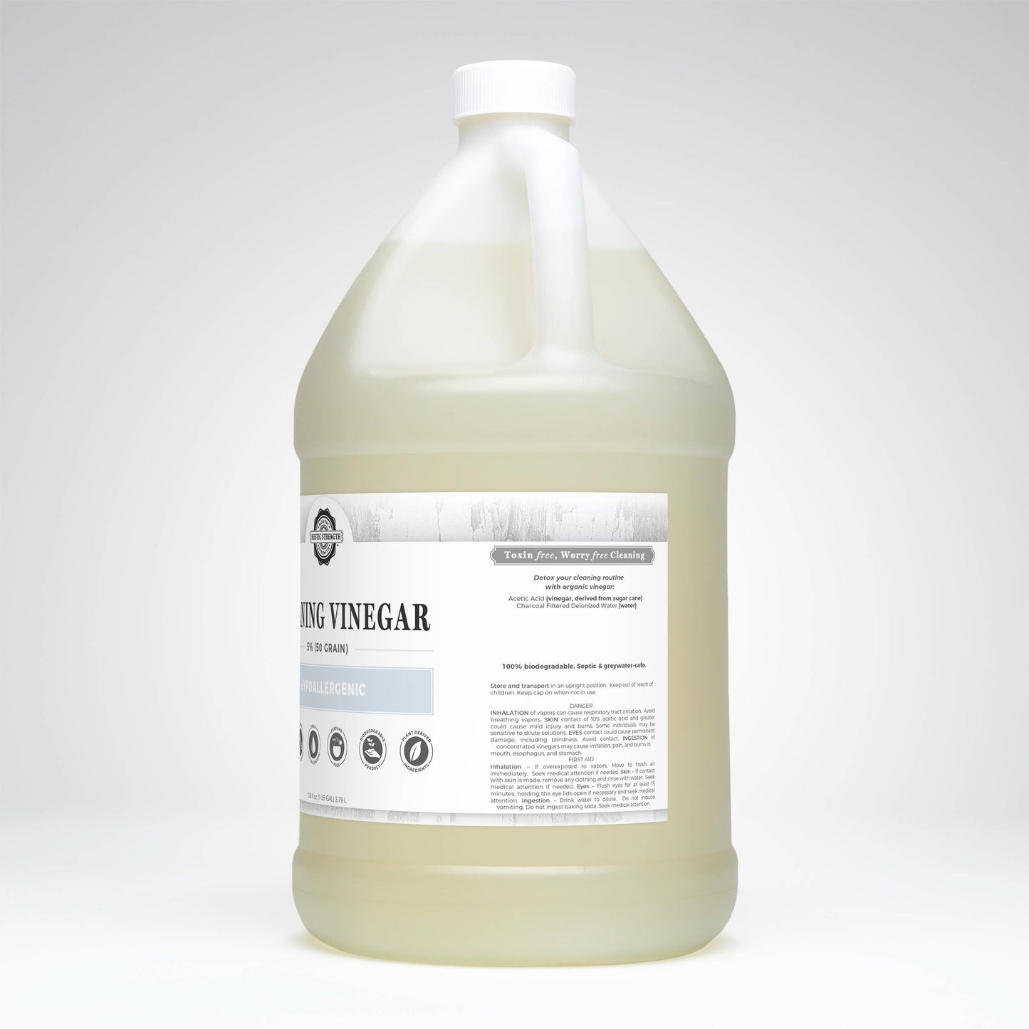 White Cleaning Vinegar - 50 grain: 4 - 1 Gallon Plastic Jugs