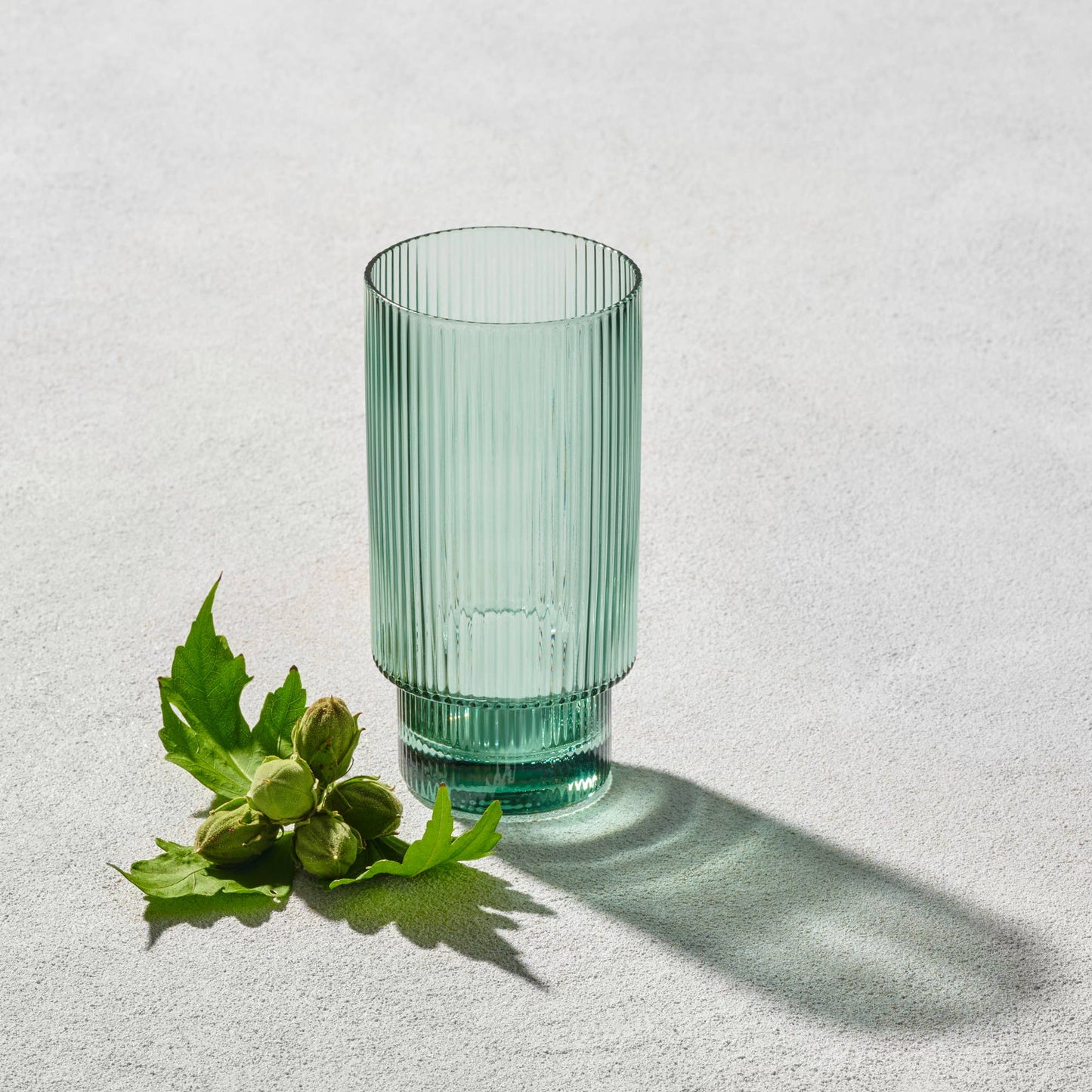 Vikko Decor - Malibu, Ribbed Glass, Green, MULTIPLE SHAPES: 11 OZ Wine Glass