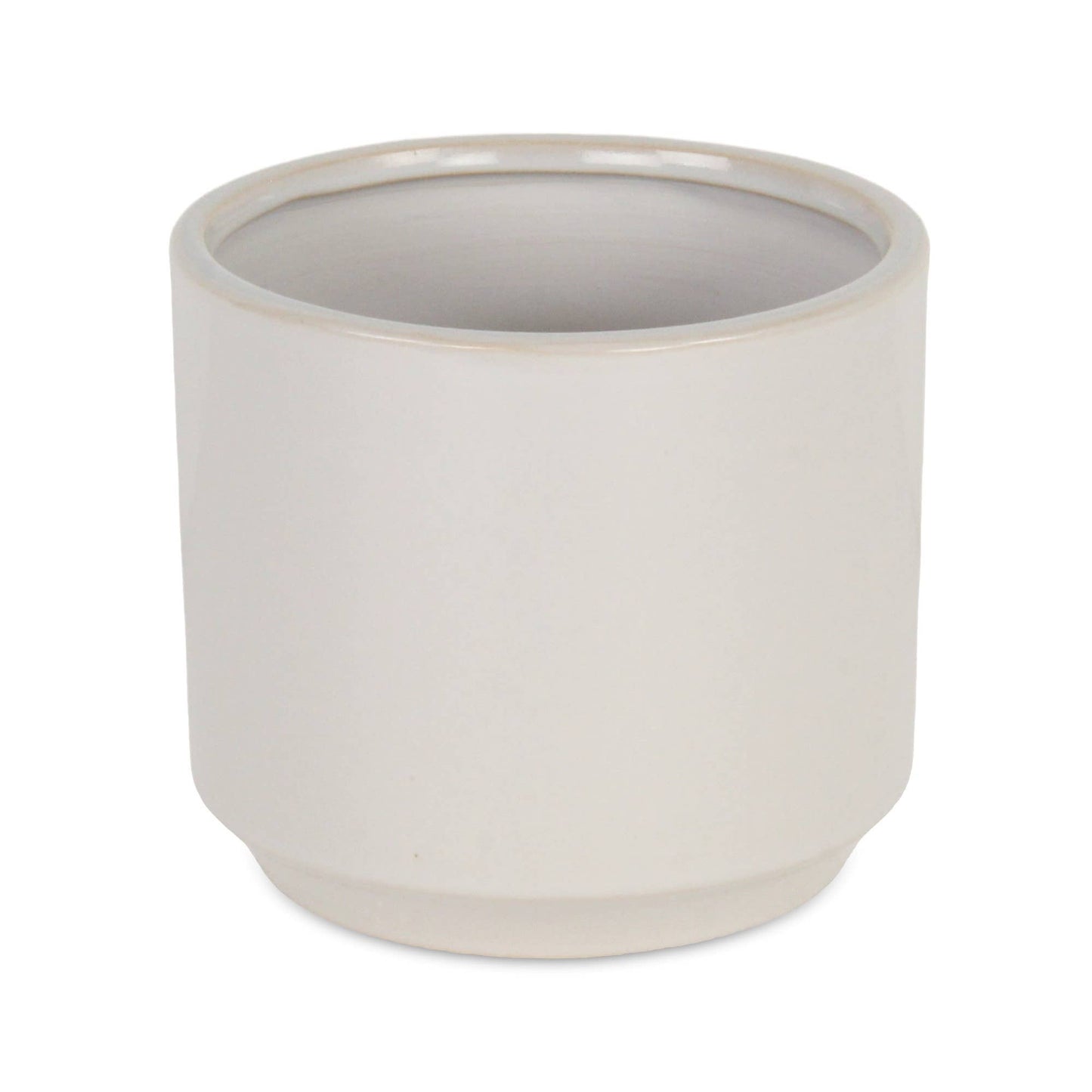 Elegora Straight Side Solid Color Ceramic Pot - Off White: Large