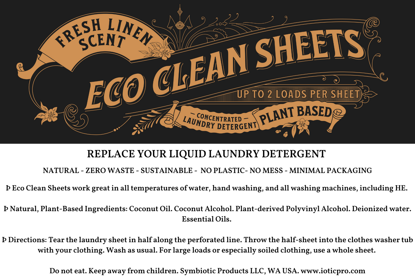 Eco Clean Sheets - Concentrated Laundry Detergent -100 Loads: Lavender Fields