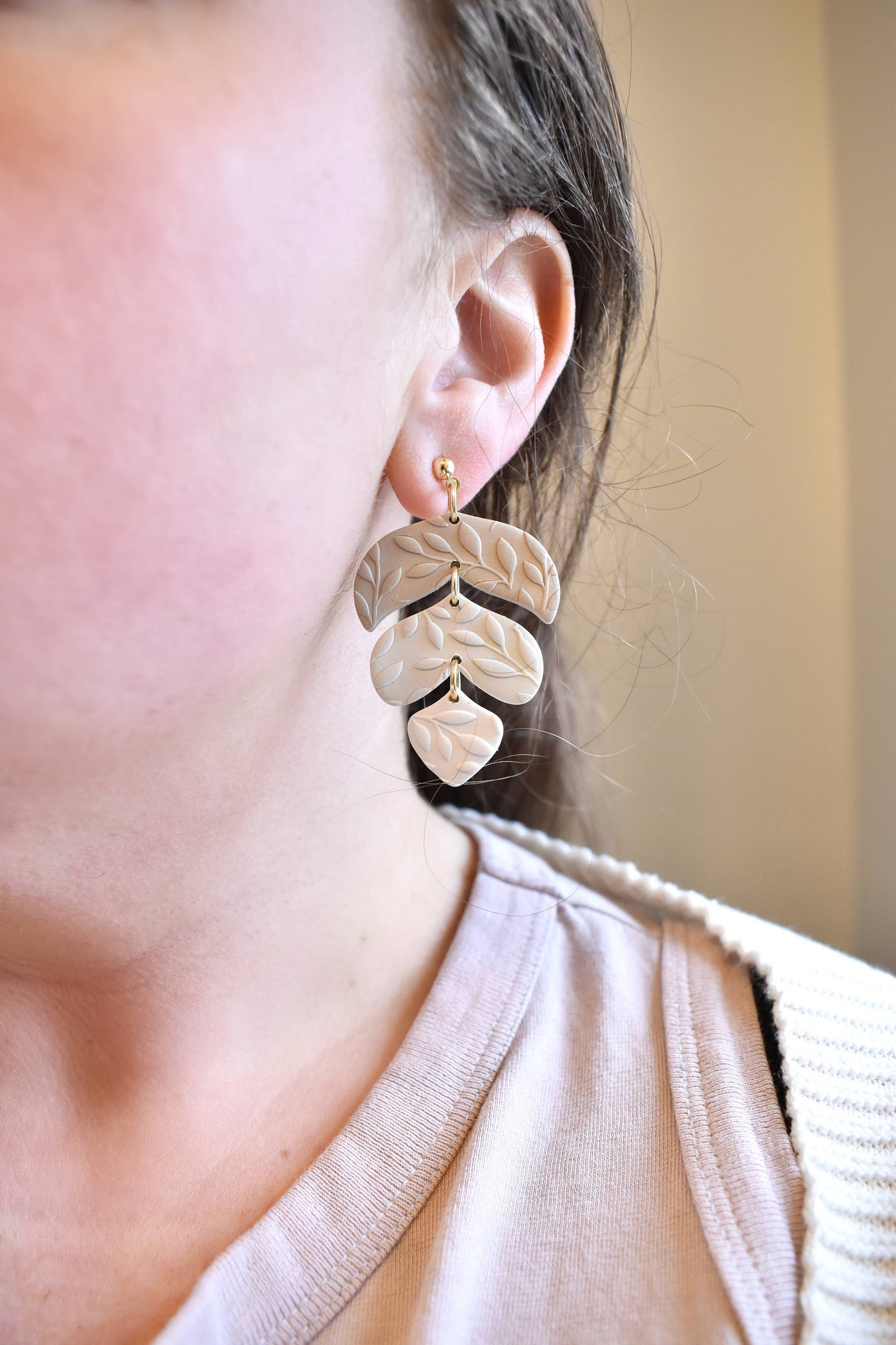 Ombre Leaf Patterned Dangles