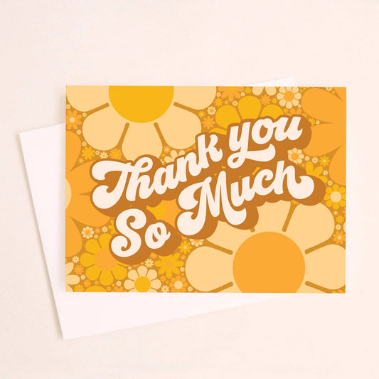 Thank You So Much Retro Floral Card