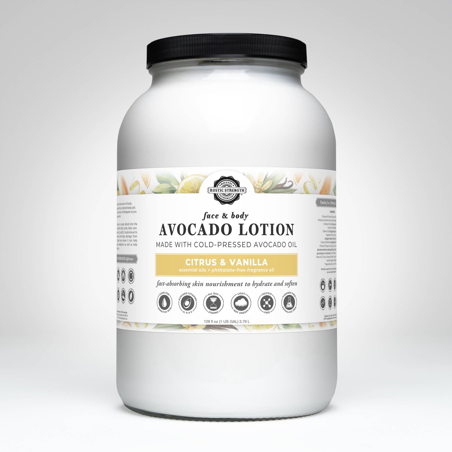 Avocado Lotion for Face and Body- Mild Formula, Paraben-Free: Rosemary Mint / refill bulk