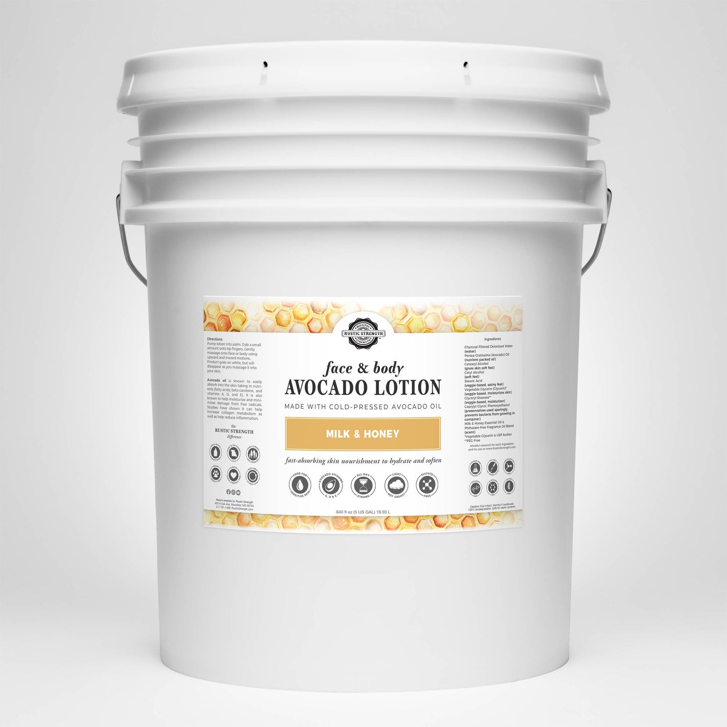 Avocado Lotion for Face and Body- Mild Formula, Paraben-Free: Rosemary Mint / refill bulk