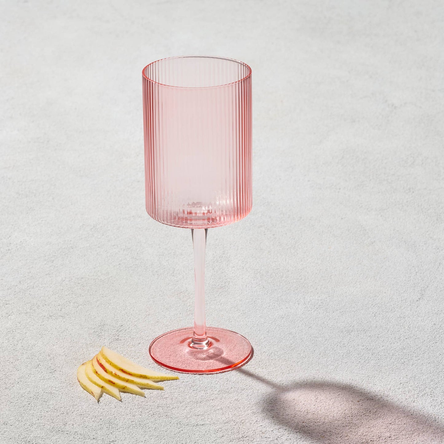 Vikko Decor - Malibu, Ribbed Glass, Blush, MULTIPLE SHAPES: 10 OZ Coupe Champagne