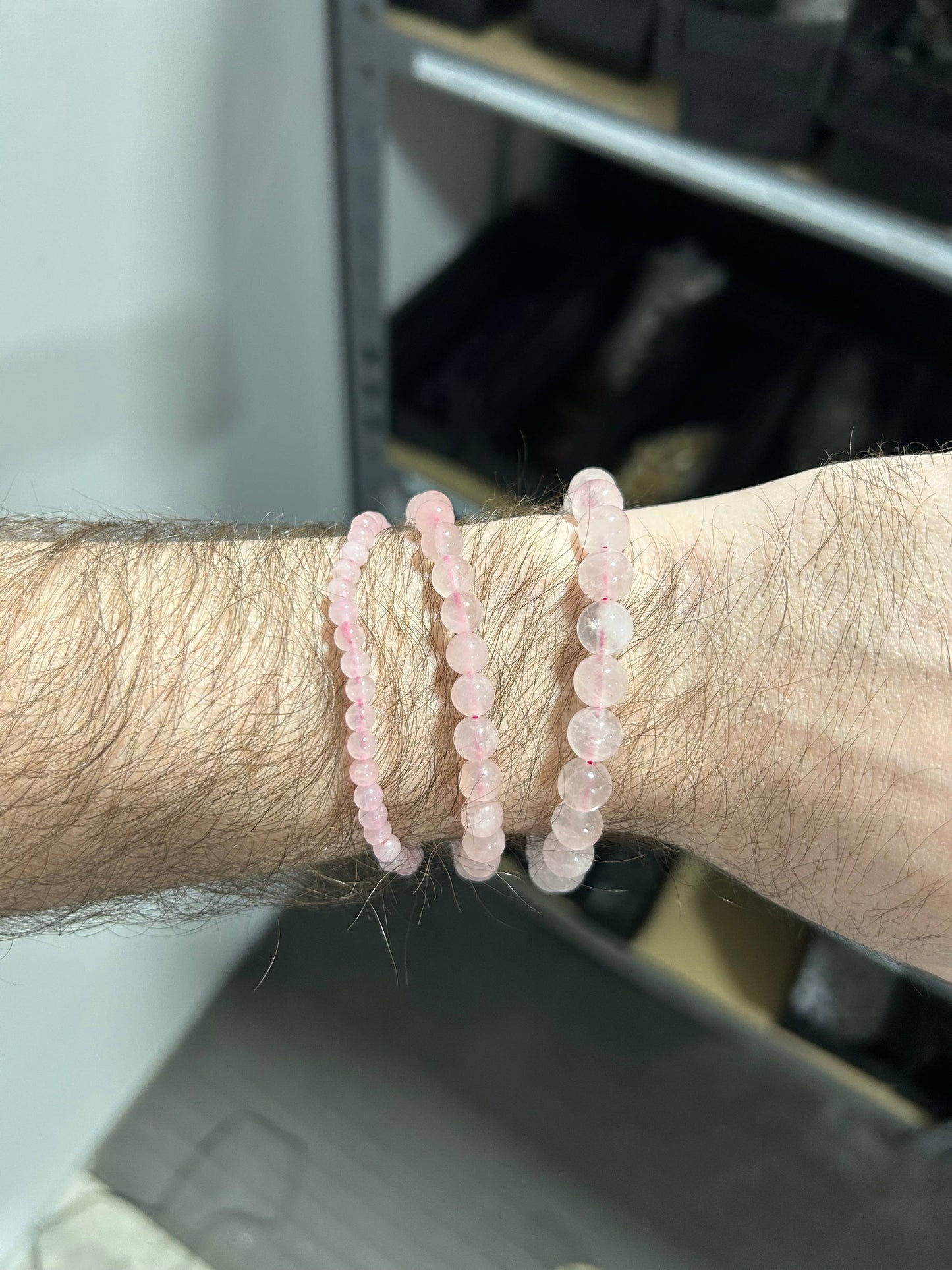 Rose Quartz Bracelet 4mm/6mm/8mm - Crystals & Stones: 4mm