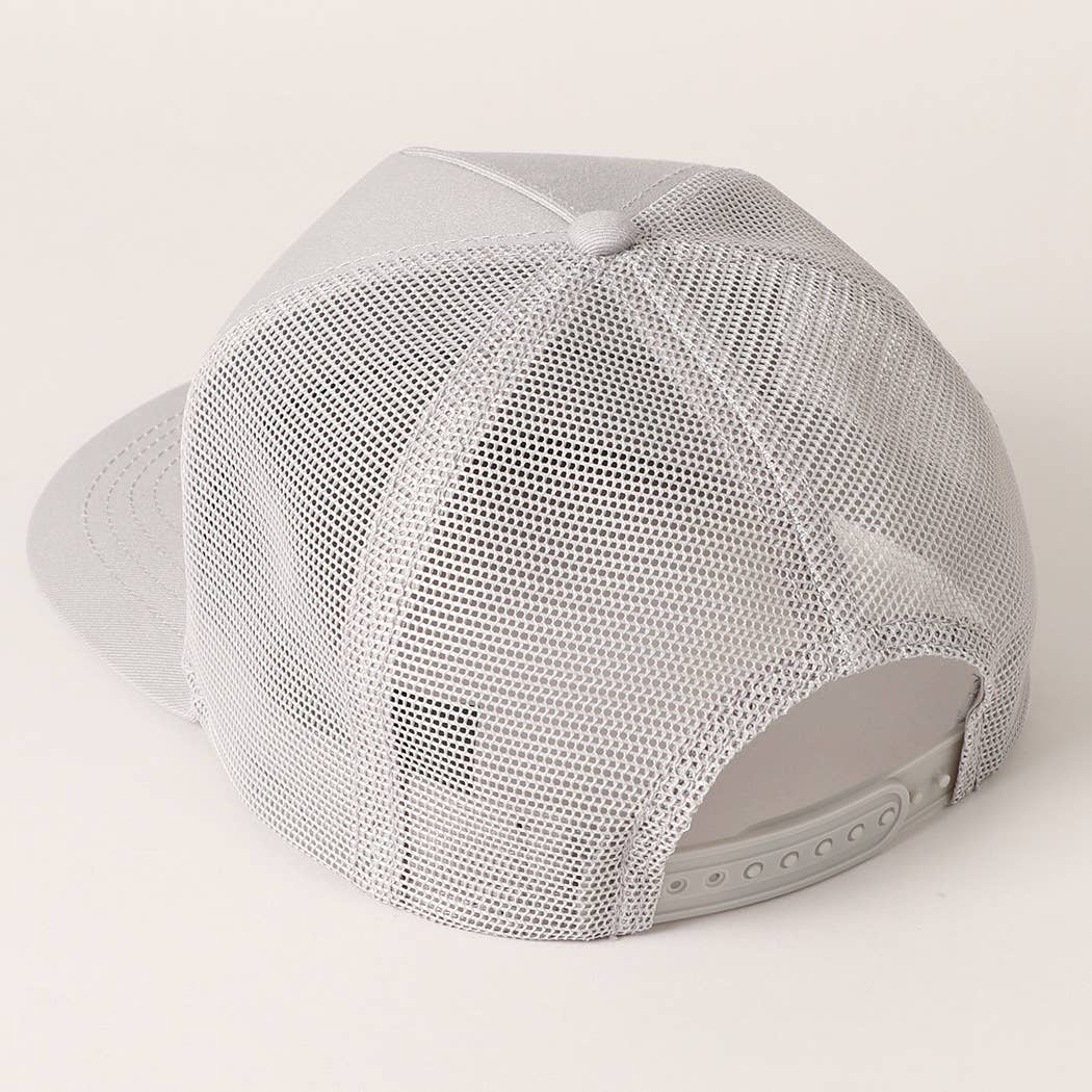 Solid Color Cotton Trucker Hat with Mesh Back: DARK BROWN / ONE SIZE