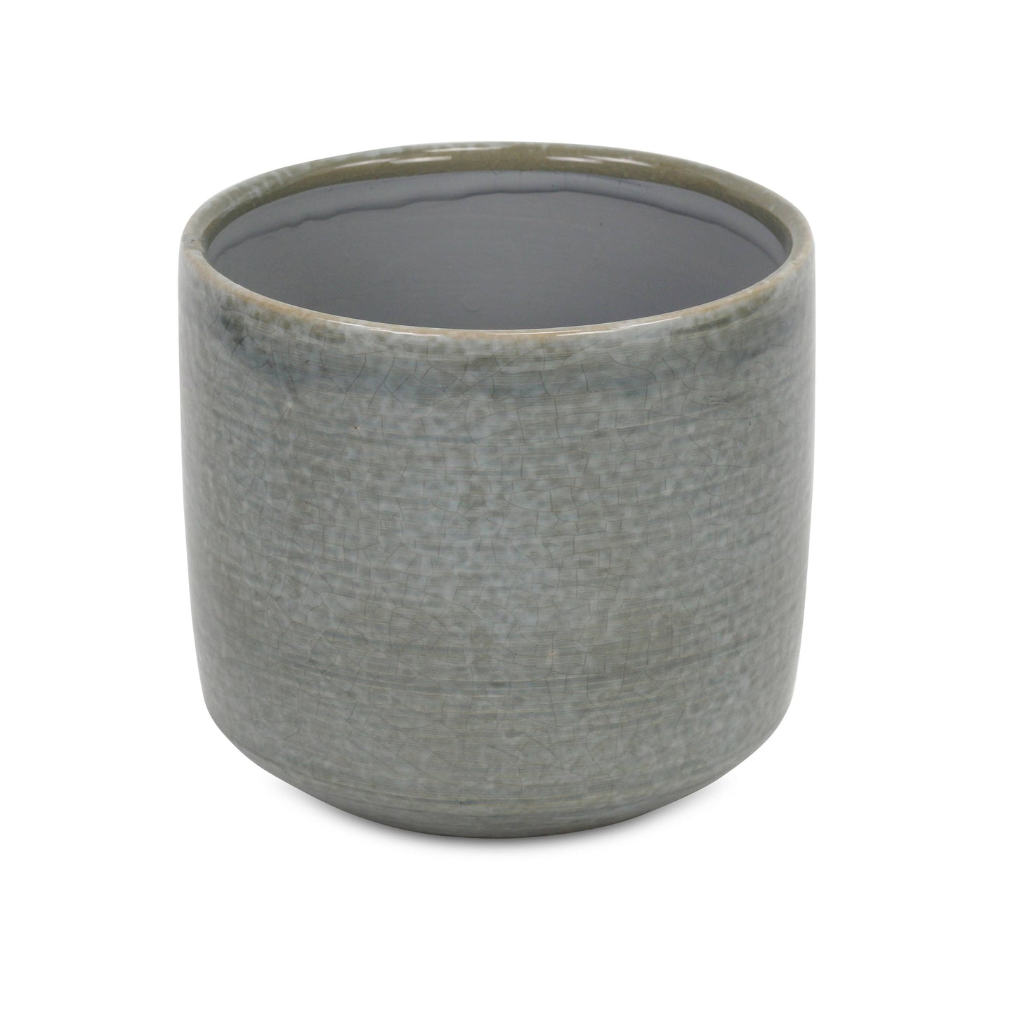 Lavina Mosaic Pattern Gray Ceramic Pot: Medium