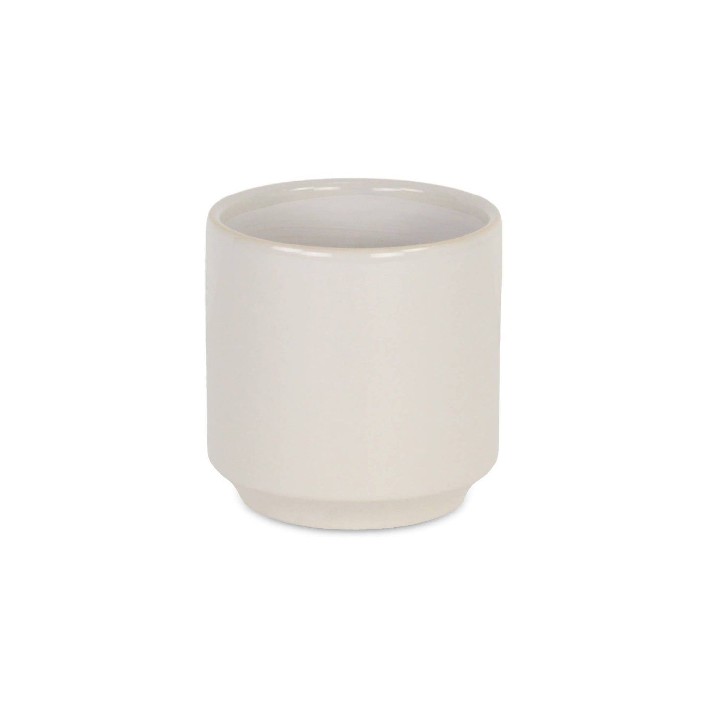 Elegora Straight Side Solid Color Ceramic Pot - Off White: Small