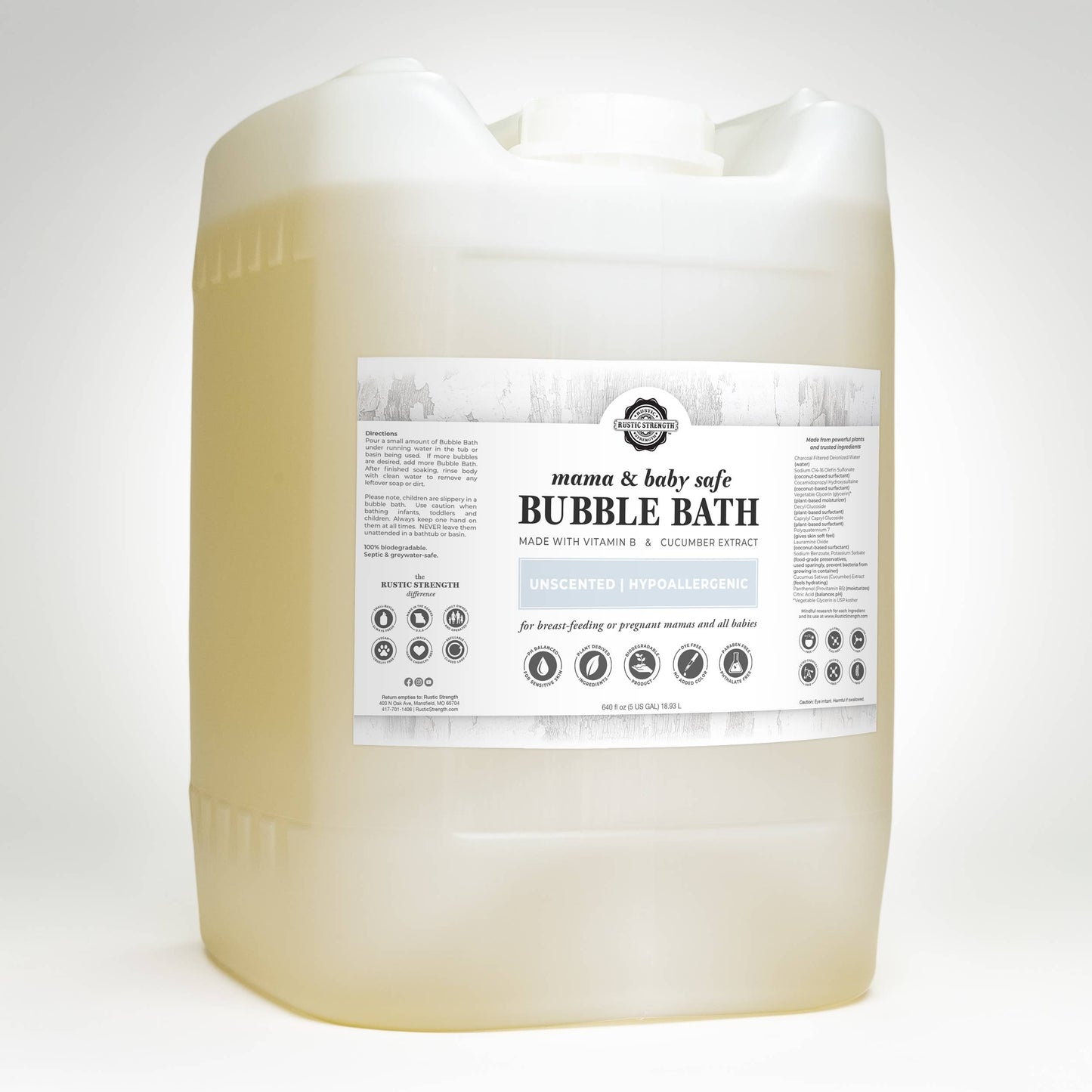 Sulfate-Free Bubble Bath for Sensitive Skin | Light Scent: Eucalyptus Mint / Bulk Refill