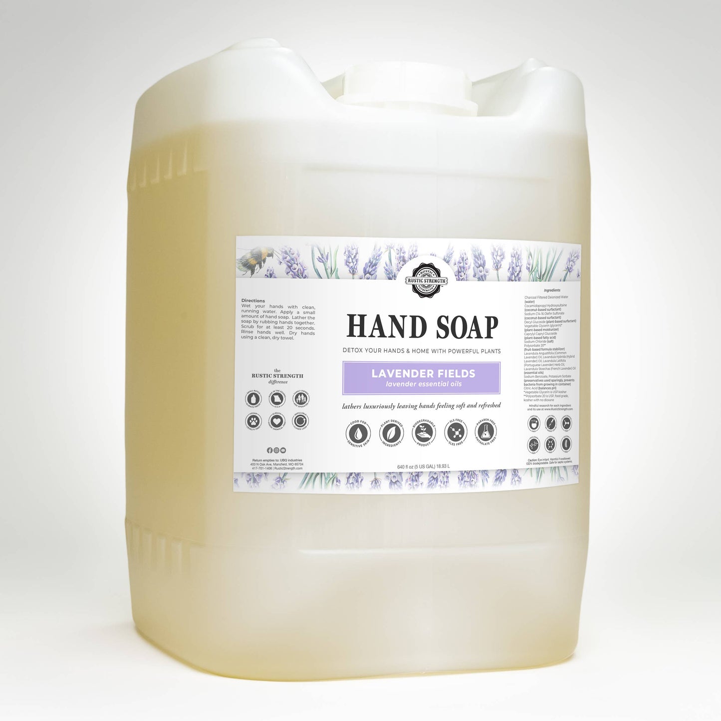 Plant-Based Hand Soap Non-Drying Hypoallergenic Sensitive refill bulk: Citrus Bliss (lemon/orange) / Gallon Glass Jug