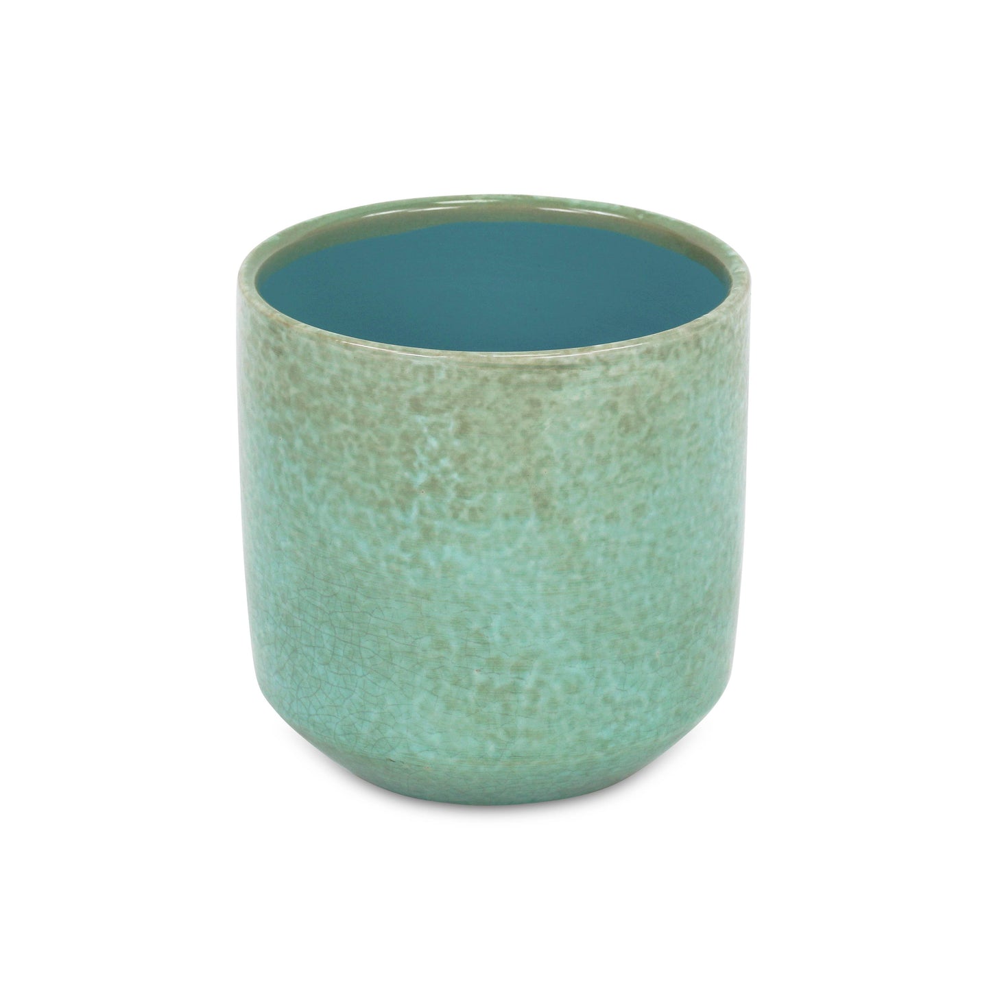 Lavina Mosaic Pattern Green Ceramic Pot: Medium