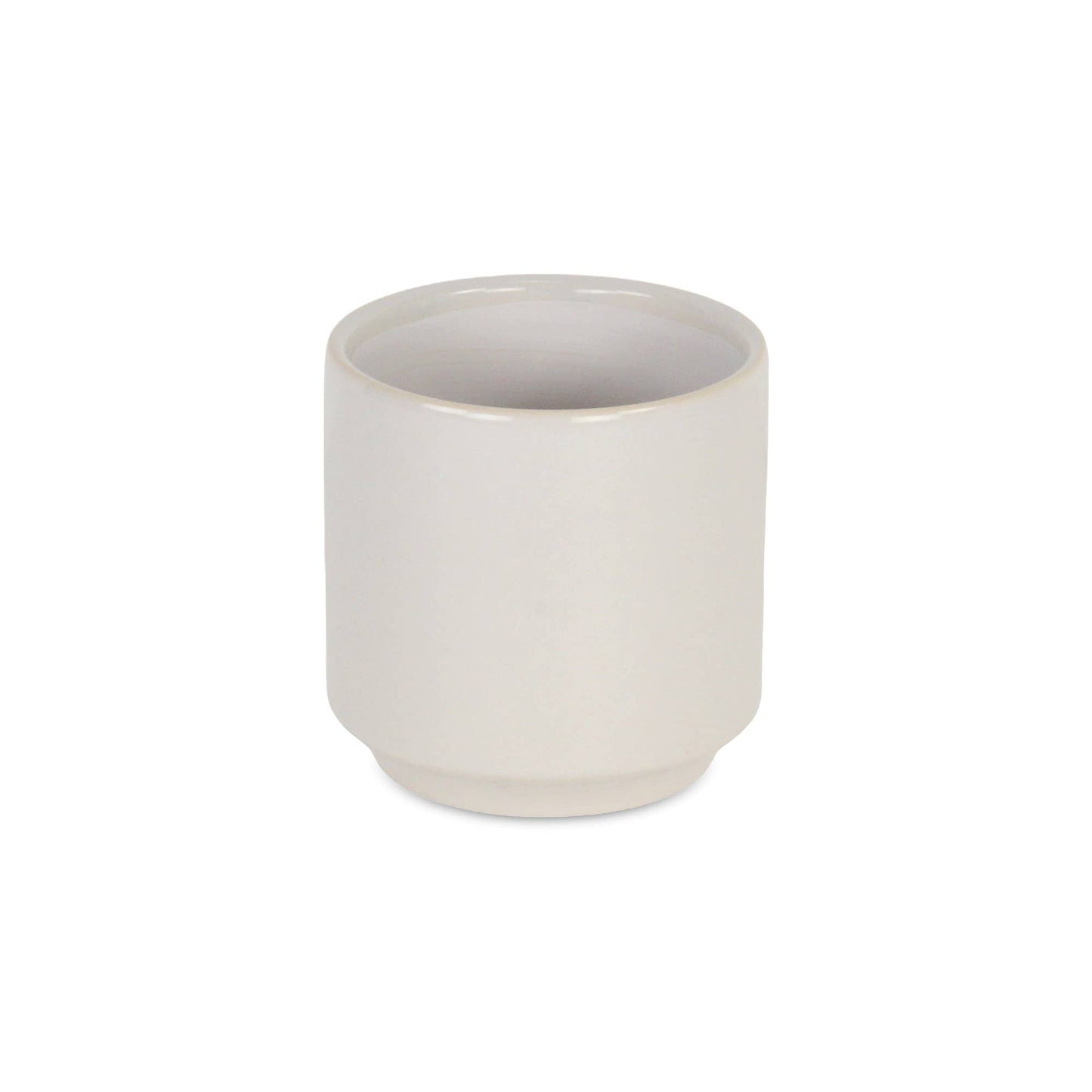 Elegora Straight Side Solid Color Ceramic Pot - Off White: Medium