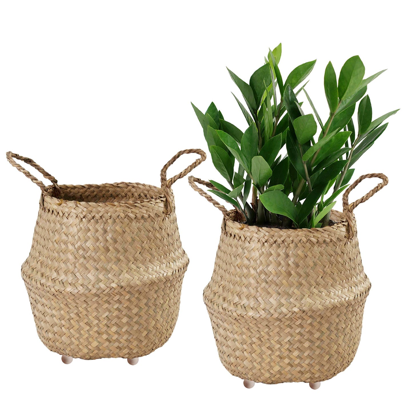 Small belly basket with beads,Decorative basket