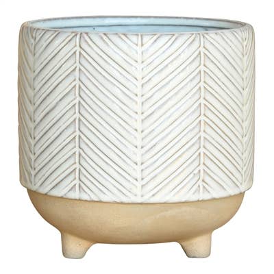 Ramos Chevron Cachepot, Stoneware - 6