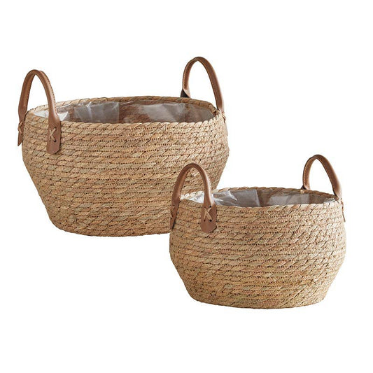 Plastic Lined  Baskets - Set of 2
