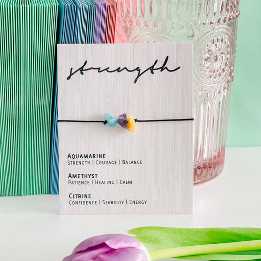 Adjustable Crystal Bracelet - Strength