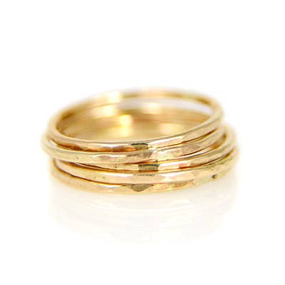 Gold Hammered Stacking Ring