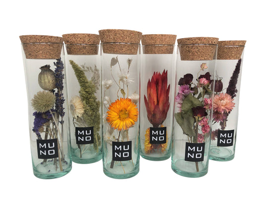 LARGE TUBE 20 CM WITH BOUQUET OF DRIED FLOWERS