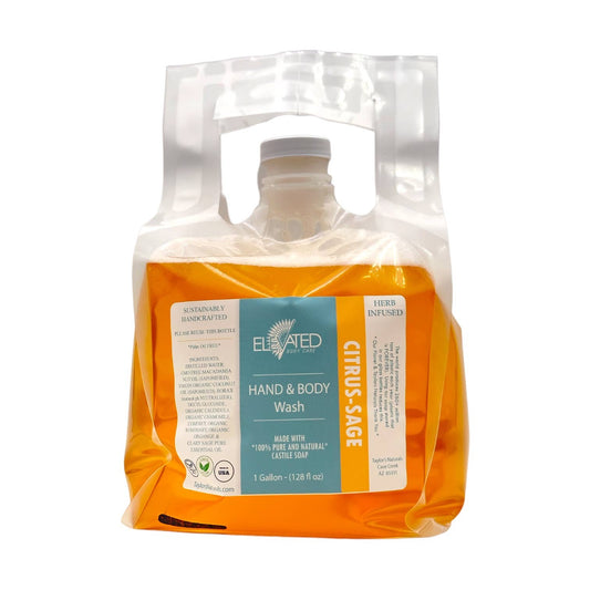 ELEVATED - Herbal Hand & Body Wash w/ Natural Castile Soap: Citrus-Sage bulk refill