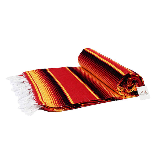 Fire Serape Red Mexican Blanket