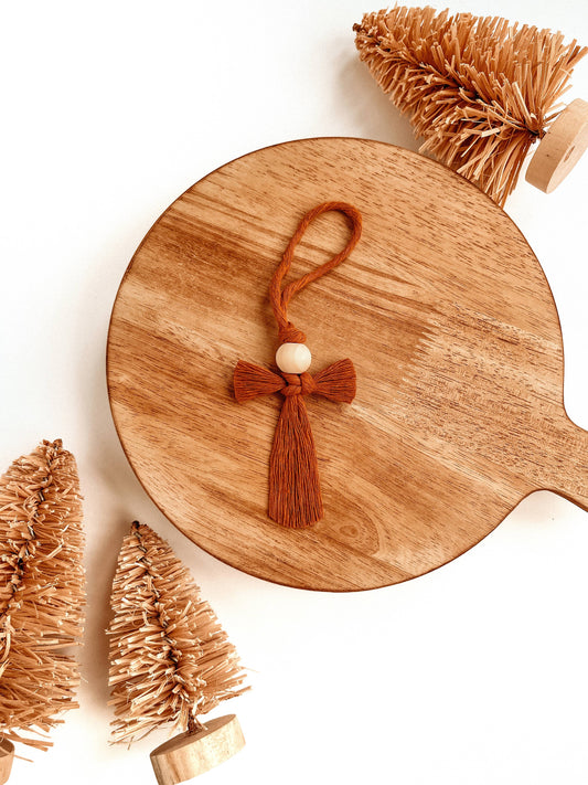 Macrame Ornament | Angel Christmas Tree Boho Decor: Terracotta