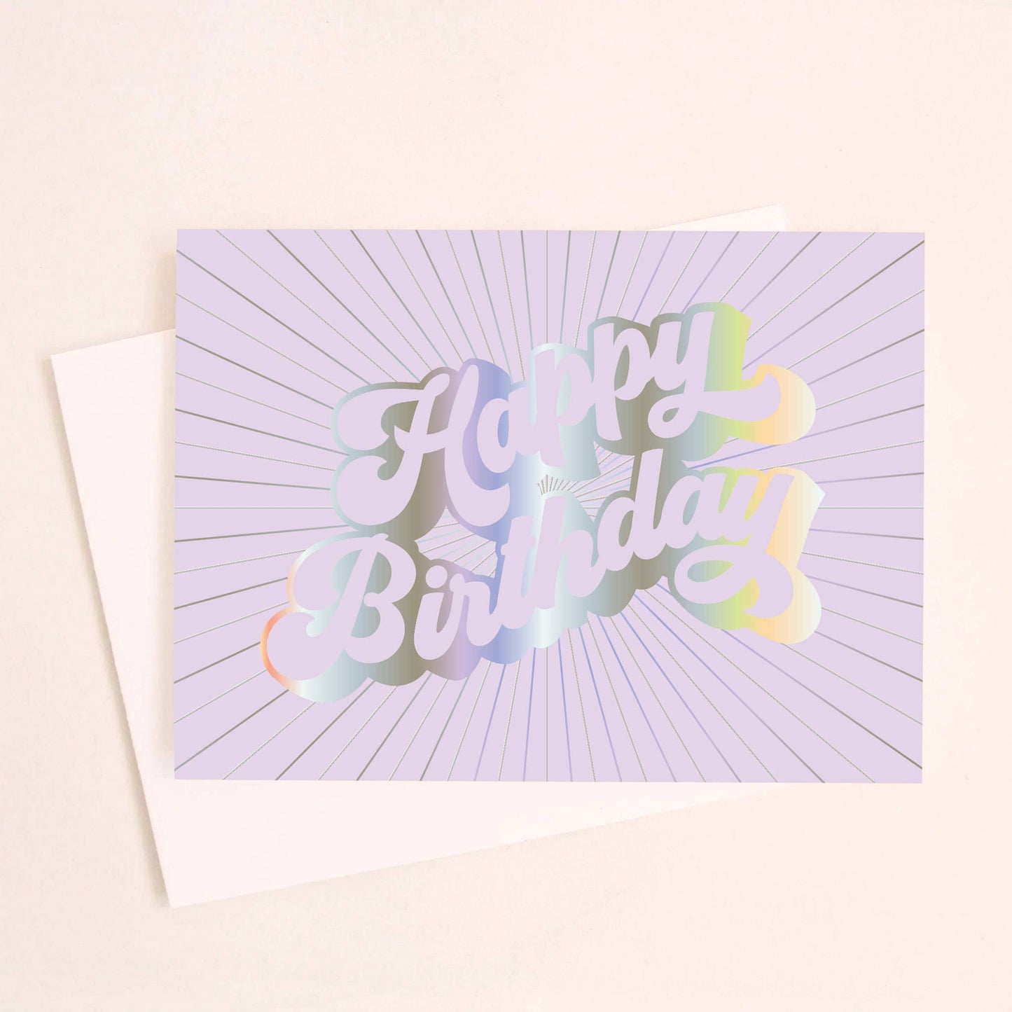 Happy Birthday Rays Holographic Foil Card
