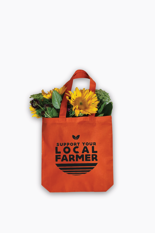 Support Your Local Farmer Eco Friendly Canvas Tote Bag | Reu: RUST