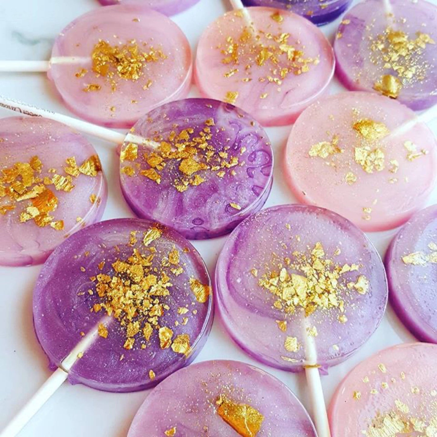 Purple & Pink Watercolor Lollipops, Passion Fruit, 10/Case